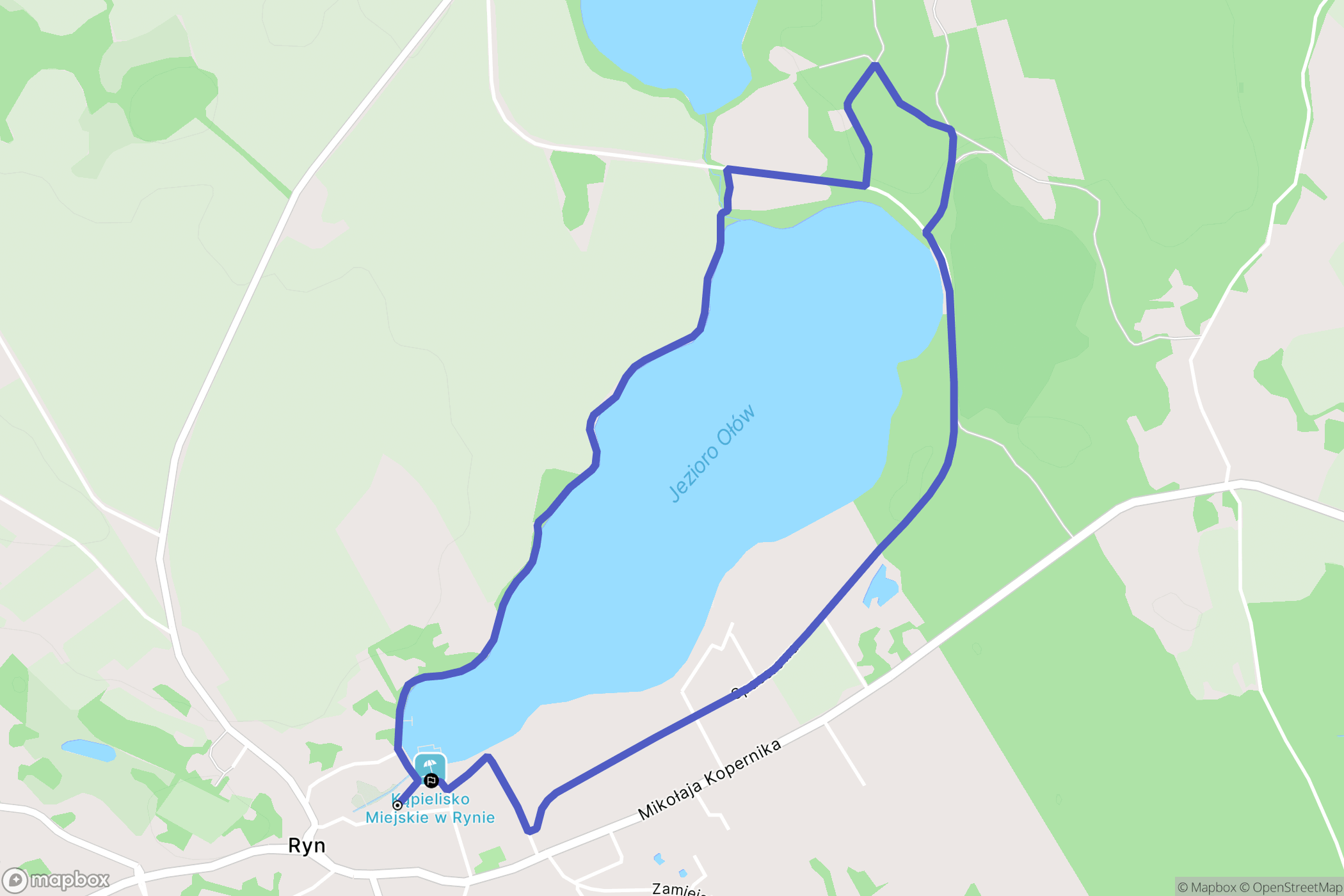 Ryn: mapa trasy - Poland