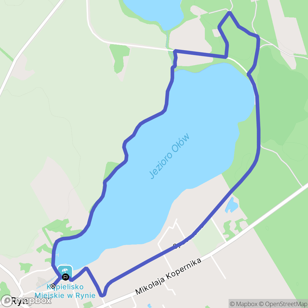 Ryn: mapa trasy - Poland