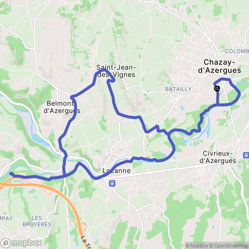 Chazay-d'Azergues : carte du parcours de randonnée - France