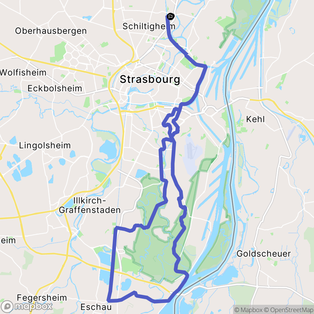 Bischheim : carte du parcours de randonnée - France