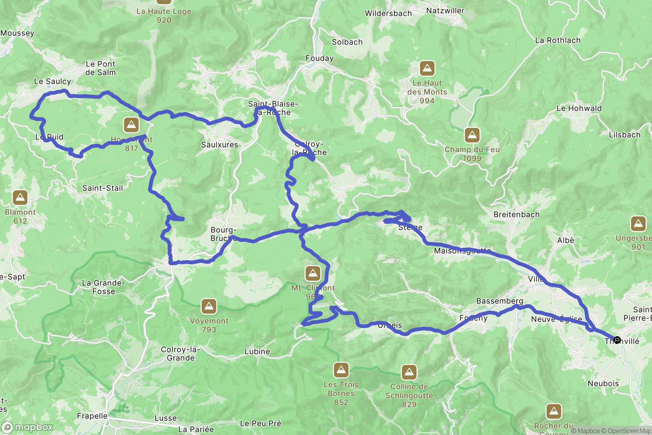 Thanvillé : carte du parcours de randonnée - France