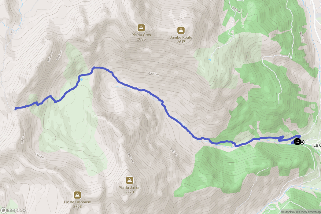 Arvieux : carte du parcours de randonnée - France