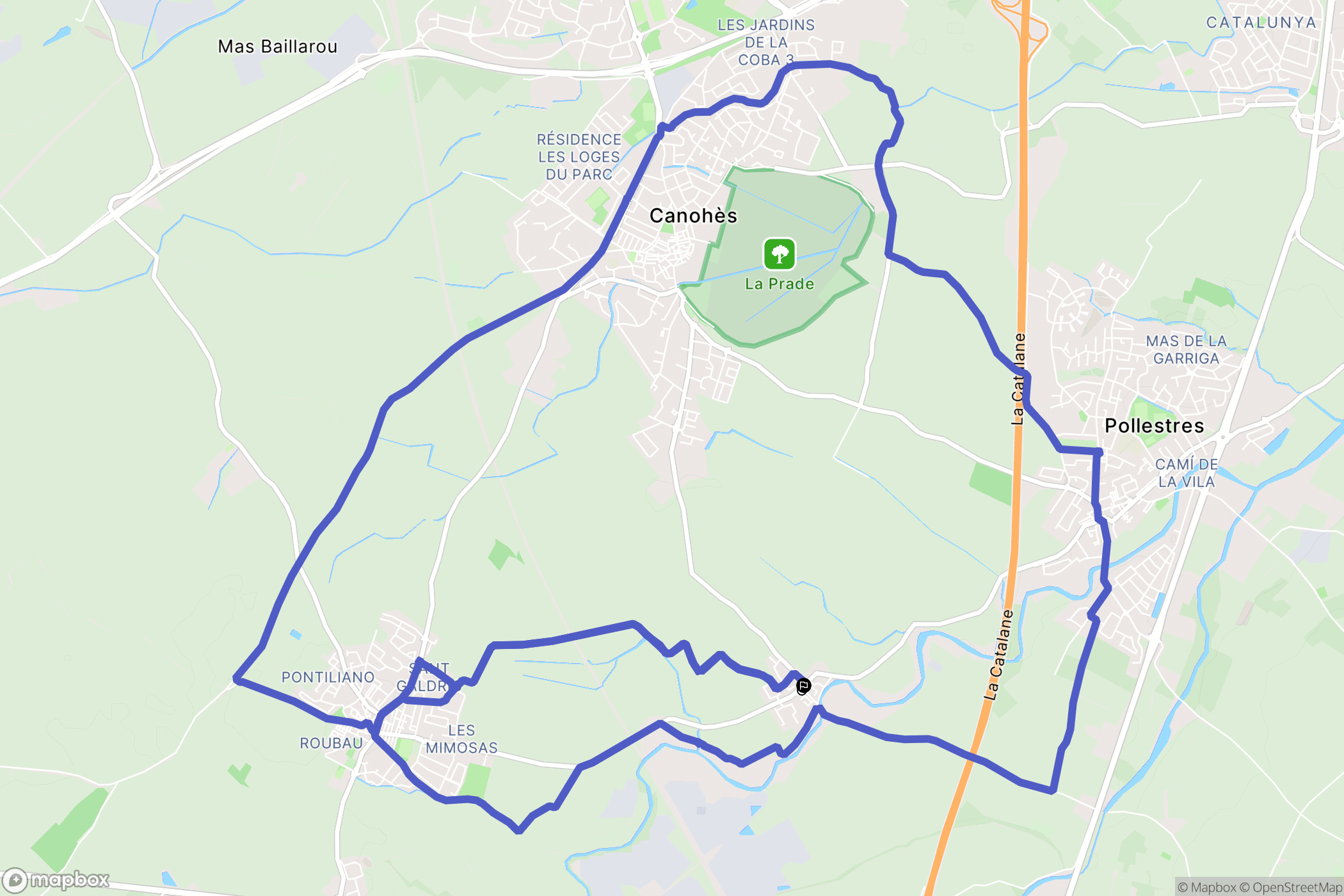 Ponteilla : carte du parcours de randonnée - France