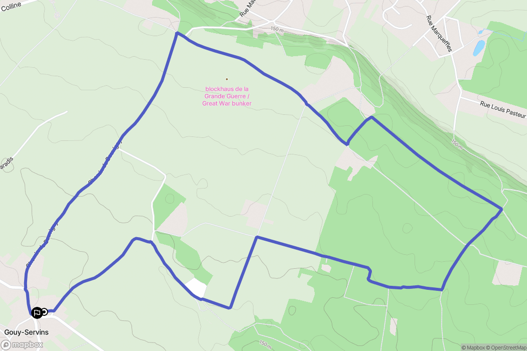 Gouy-Servins : carte du parcours de randonnée - France