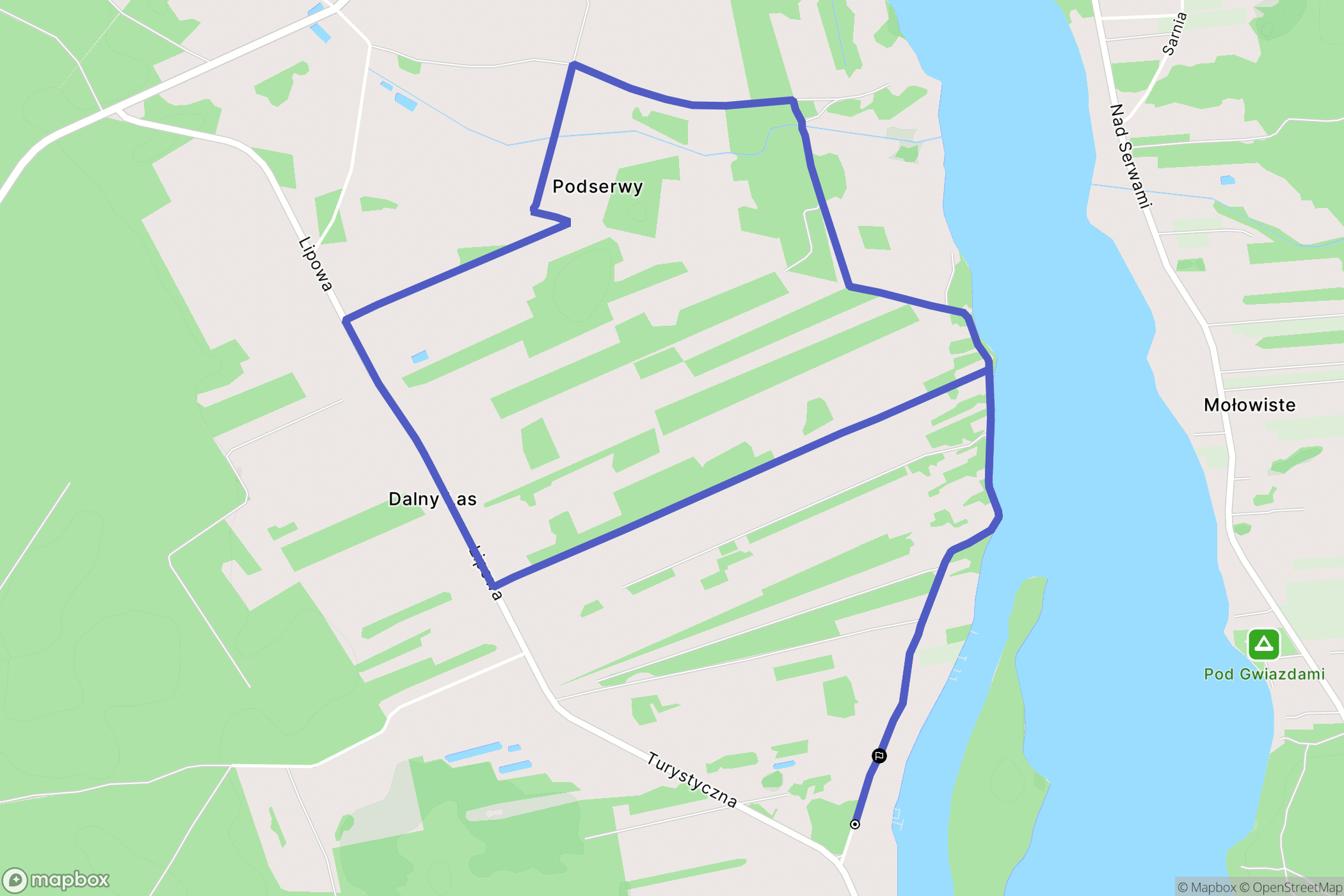 Serwy: mapa trasy - Poland