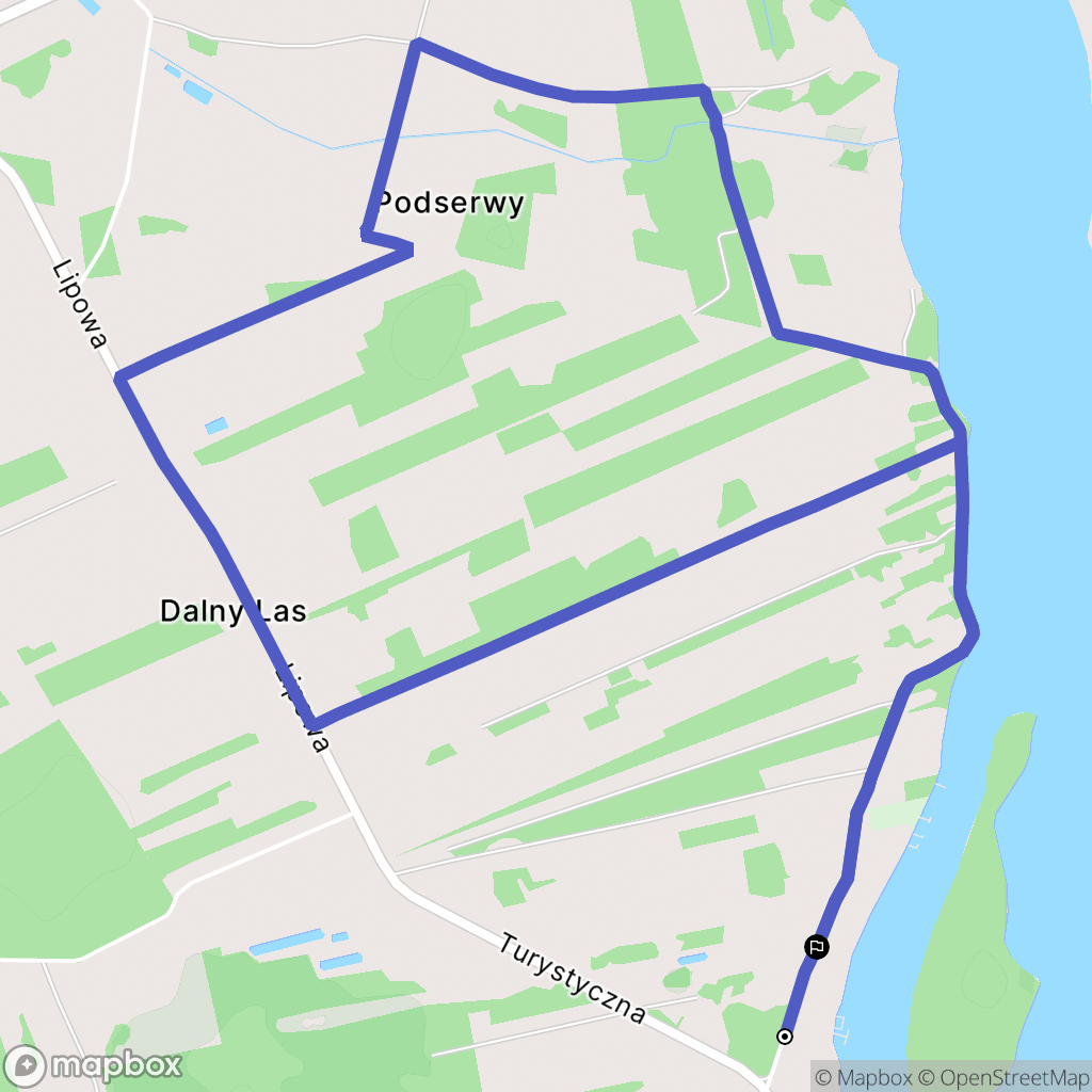 Serwy: mapa trasy - Poland