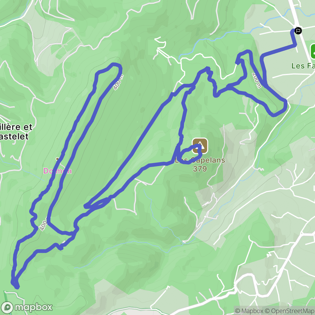Anduze : carte du parcours de randonnée - France