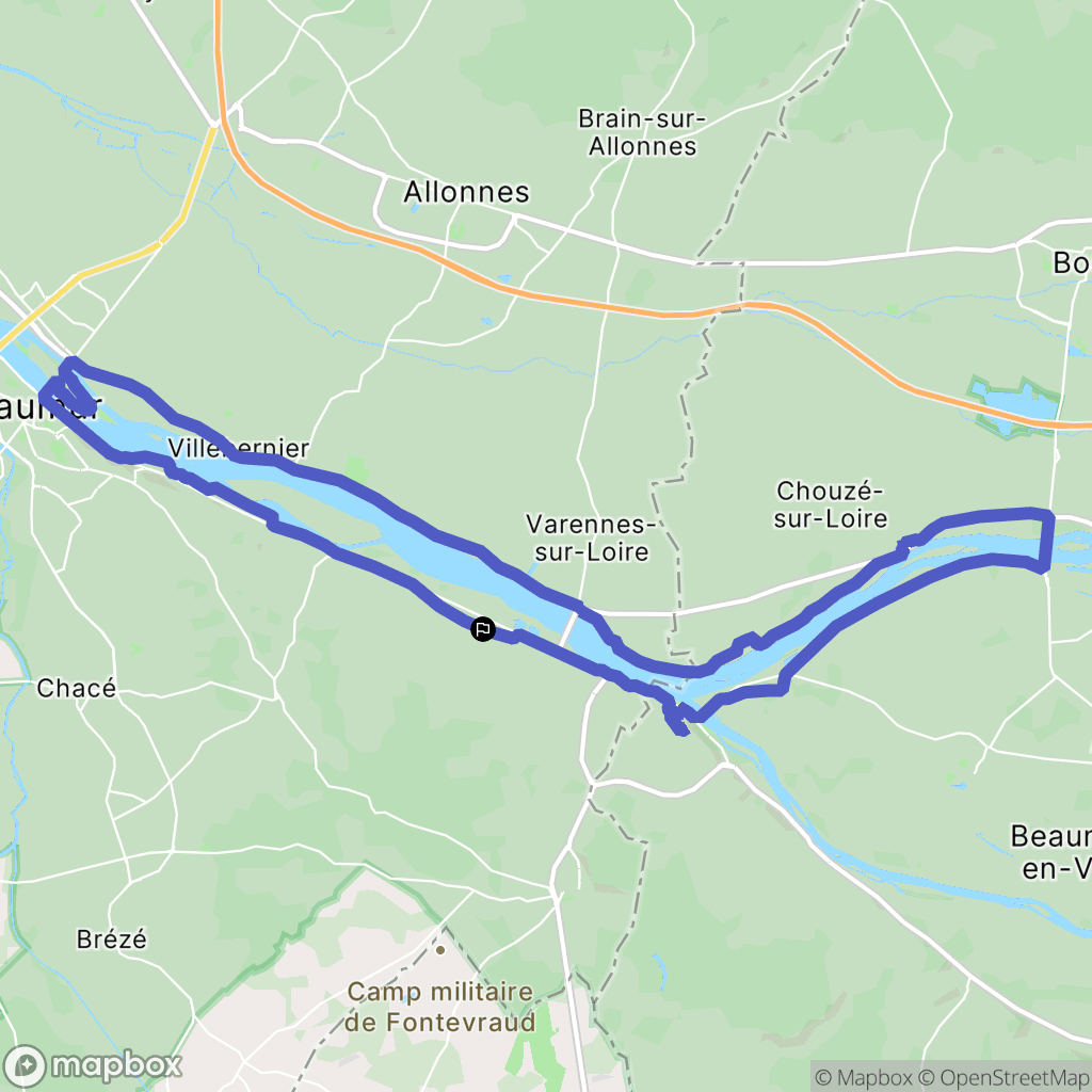 Turquant : carte du parcours de randonnée - France