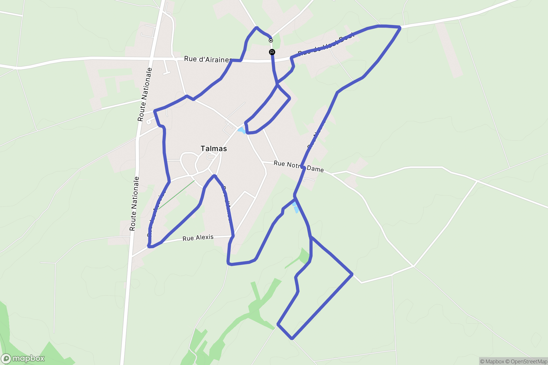 Talmas : carte du parcours de randonnée - France