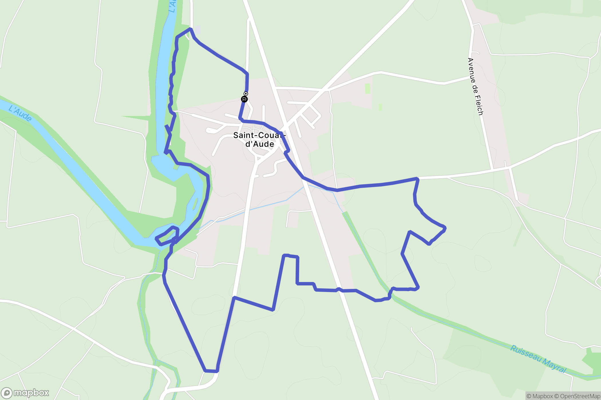 Saint-Couat-d'Aude : carte du parcours de randonnée - France