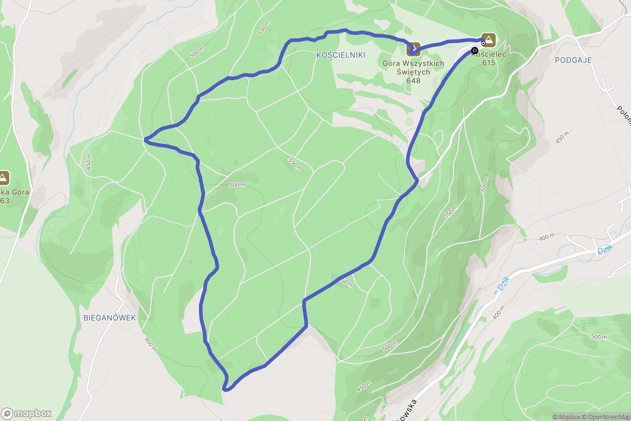 Nowa Ruda: mapa trasy - Poland