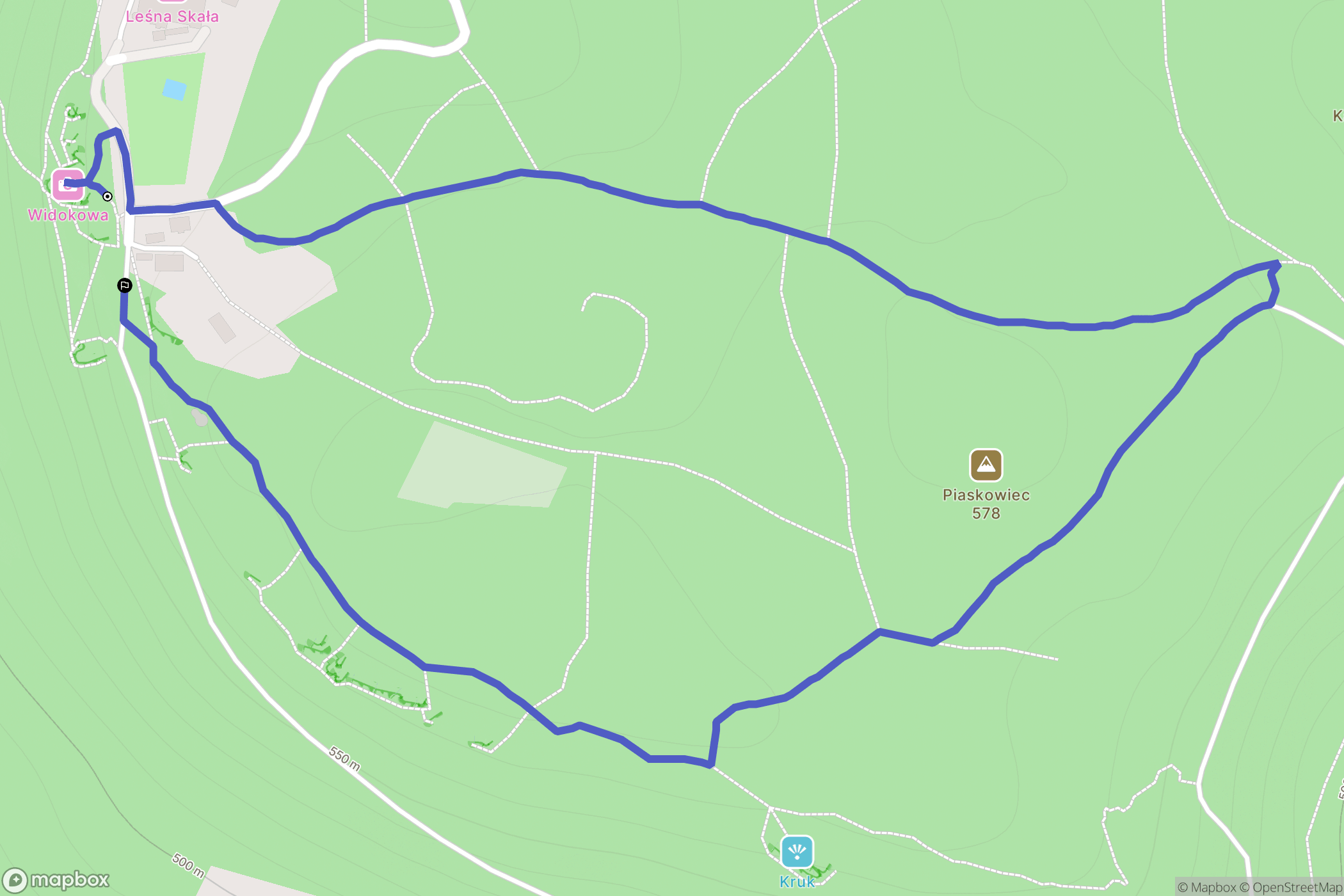 Szczytna: mapa trasy - Poland