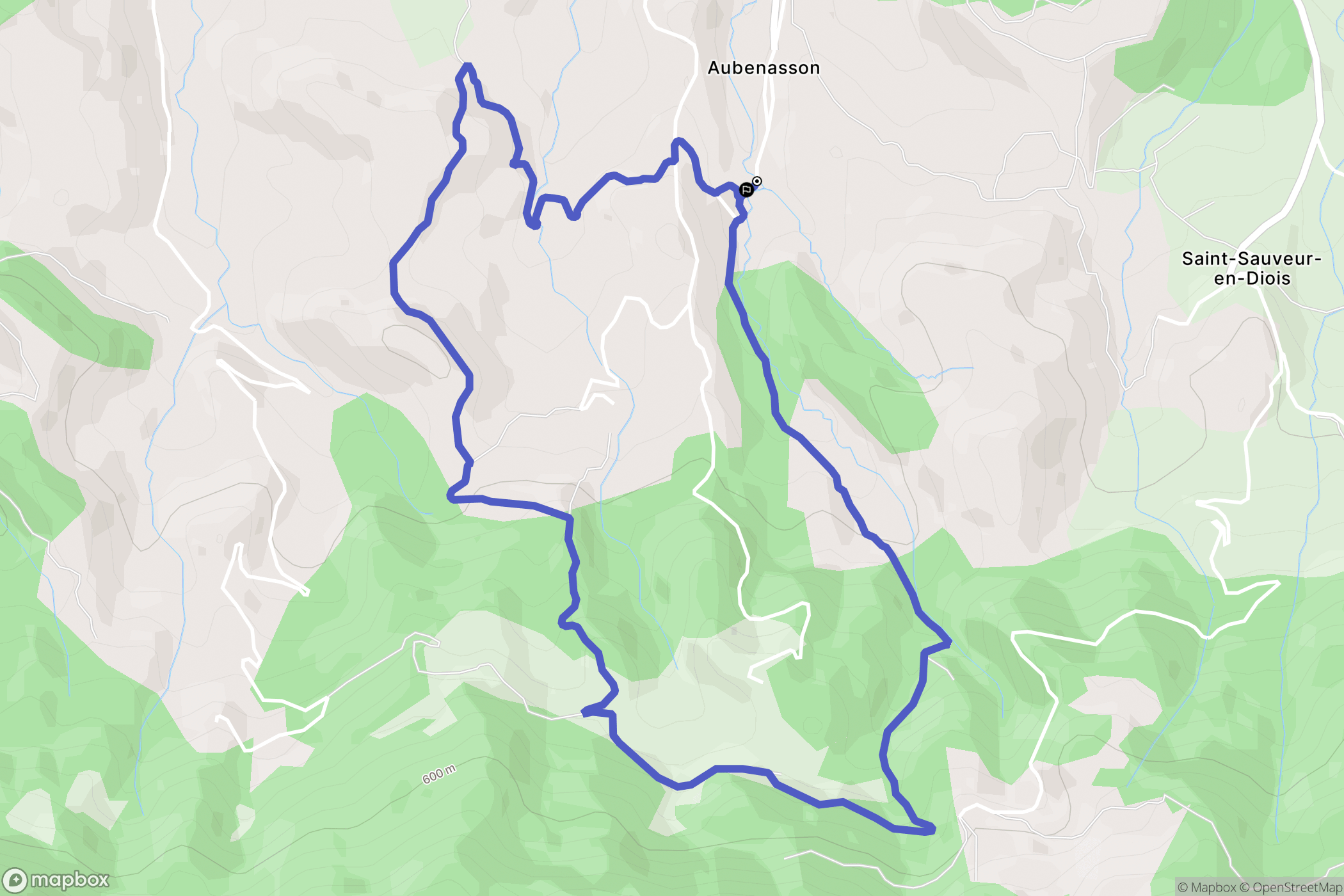 Aubenasson : carte du parcours de randonnée - France