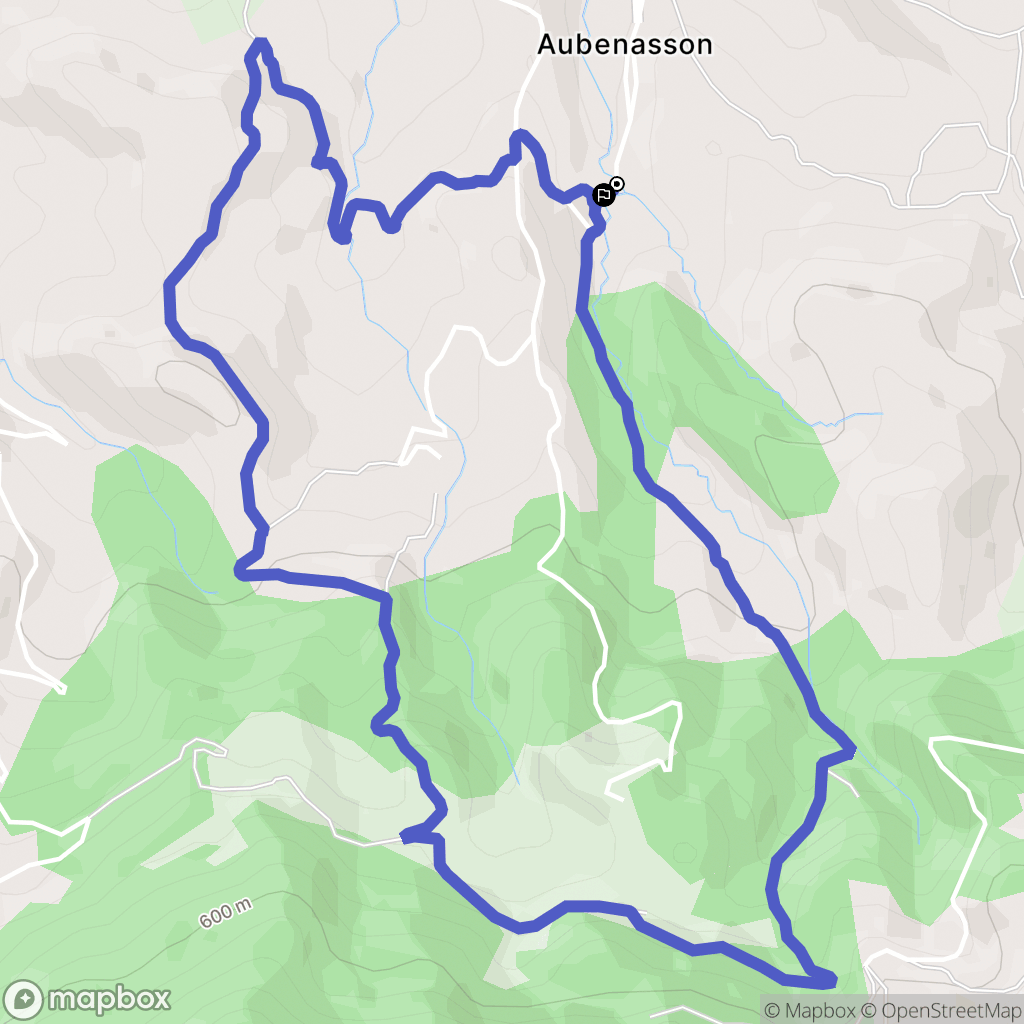 Aubenasson : carte du parcours de randonnée - France