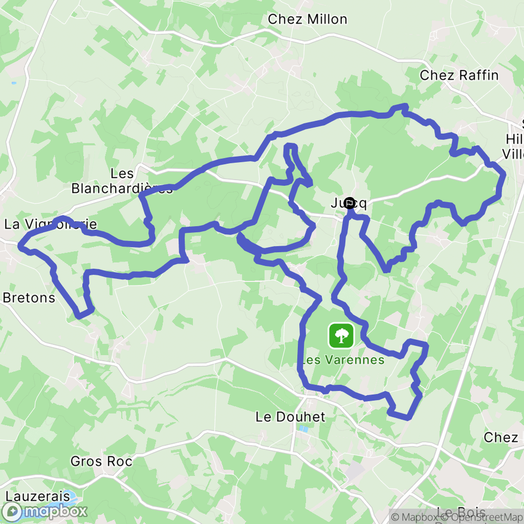 Juicq : carte du parcours de randonnée - France