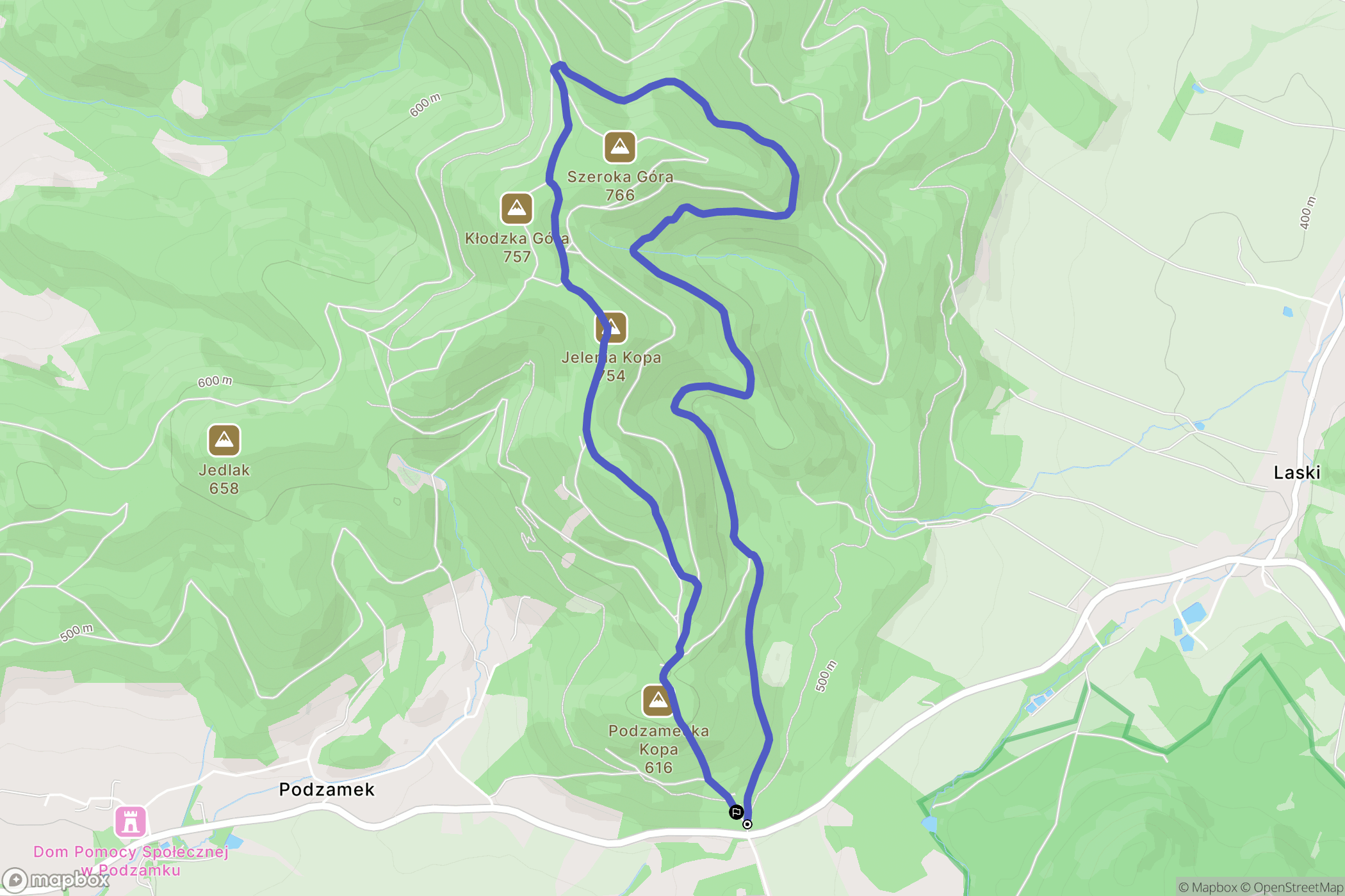 Podzamek: mapa trasy - Poland