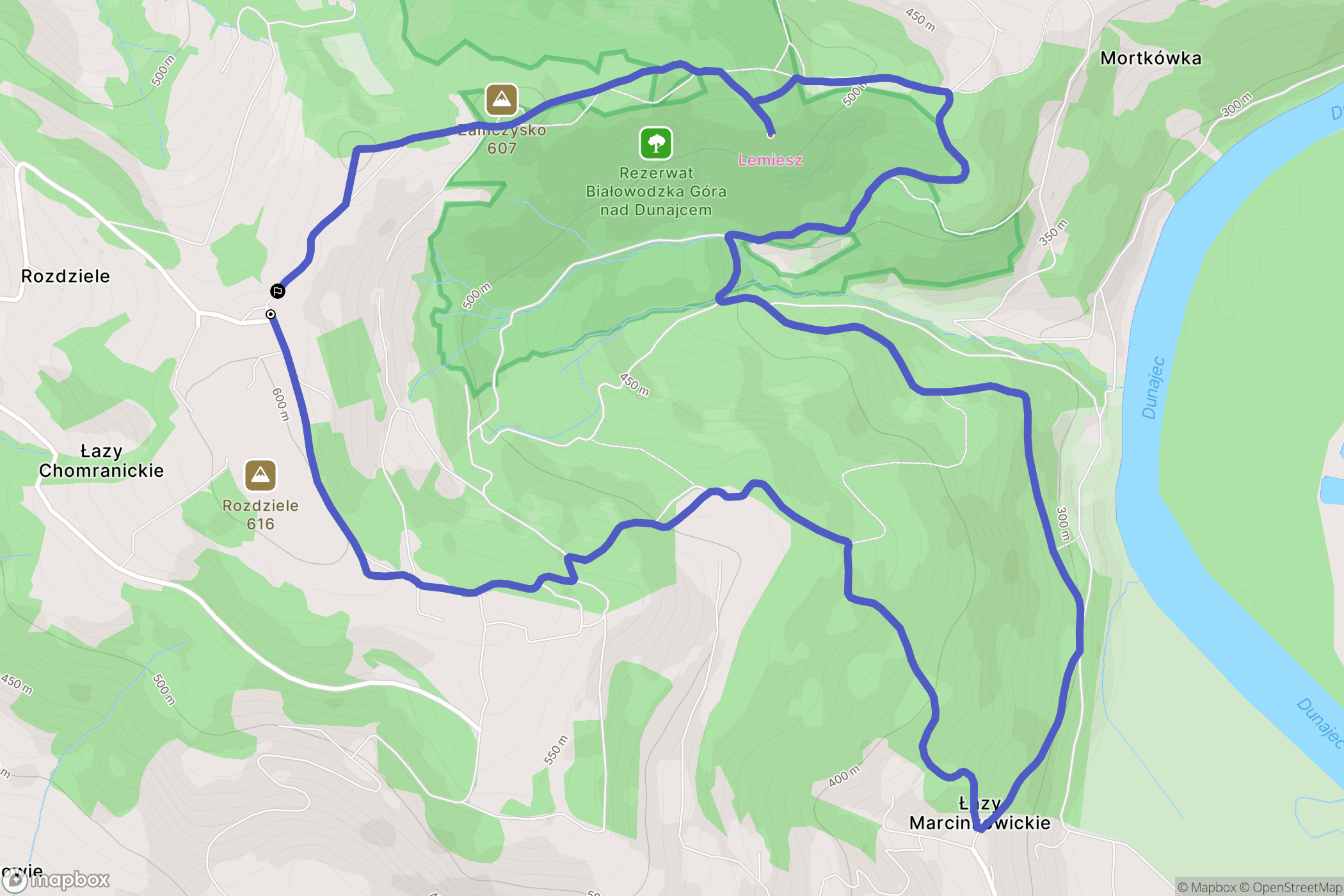 Zawadka: mapa trasy - Poland