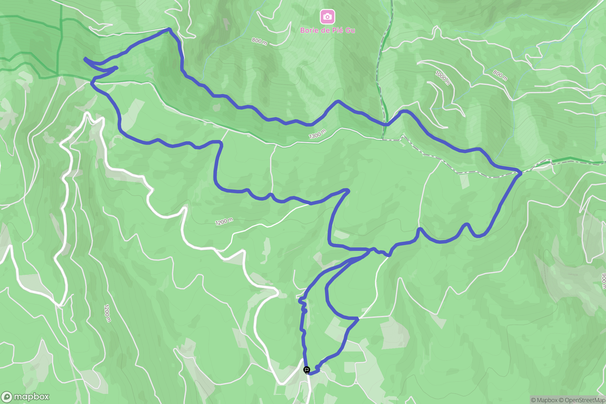 Aurel : carte du parcours de randonnée - France