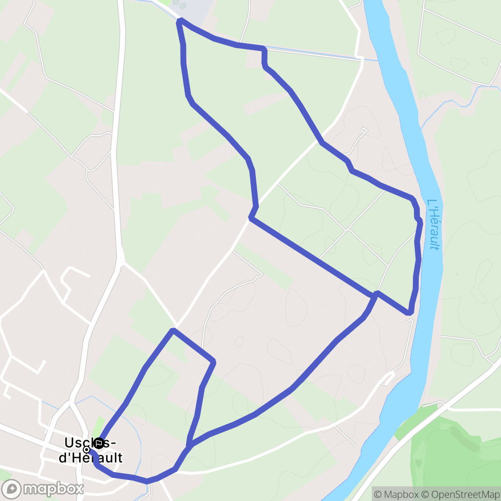 Usclas-d'Hérault : carte du parcours de randonnée - France