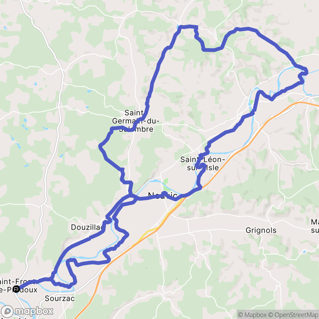 Saint-Front-de-Pradoux : carte du parcours de randonnée - France
