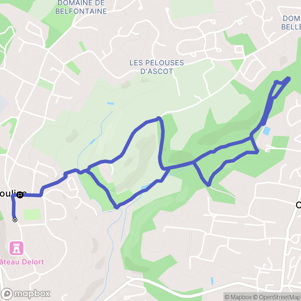 Bouliac : carte du parcours de randonnée - France