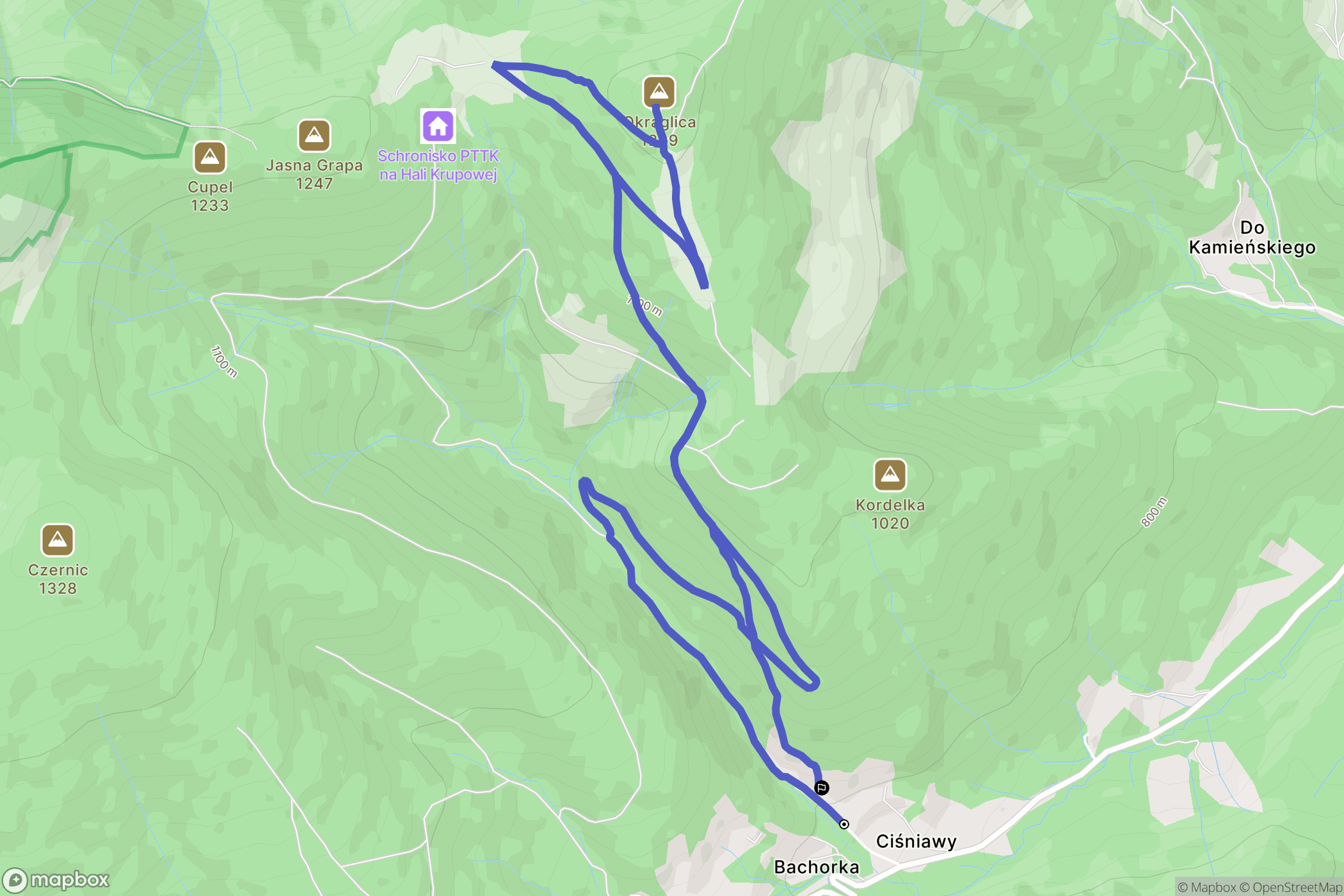 Sidzina: mapa trasy - Poland
