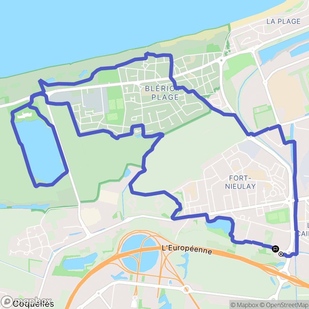 Calais : carte du parcours de randonnée - France
