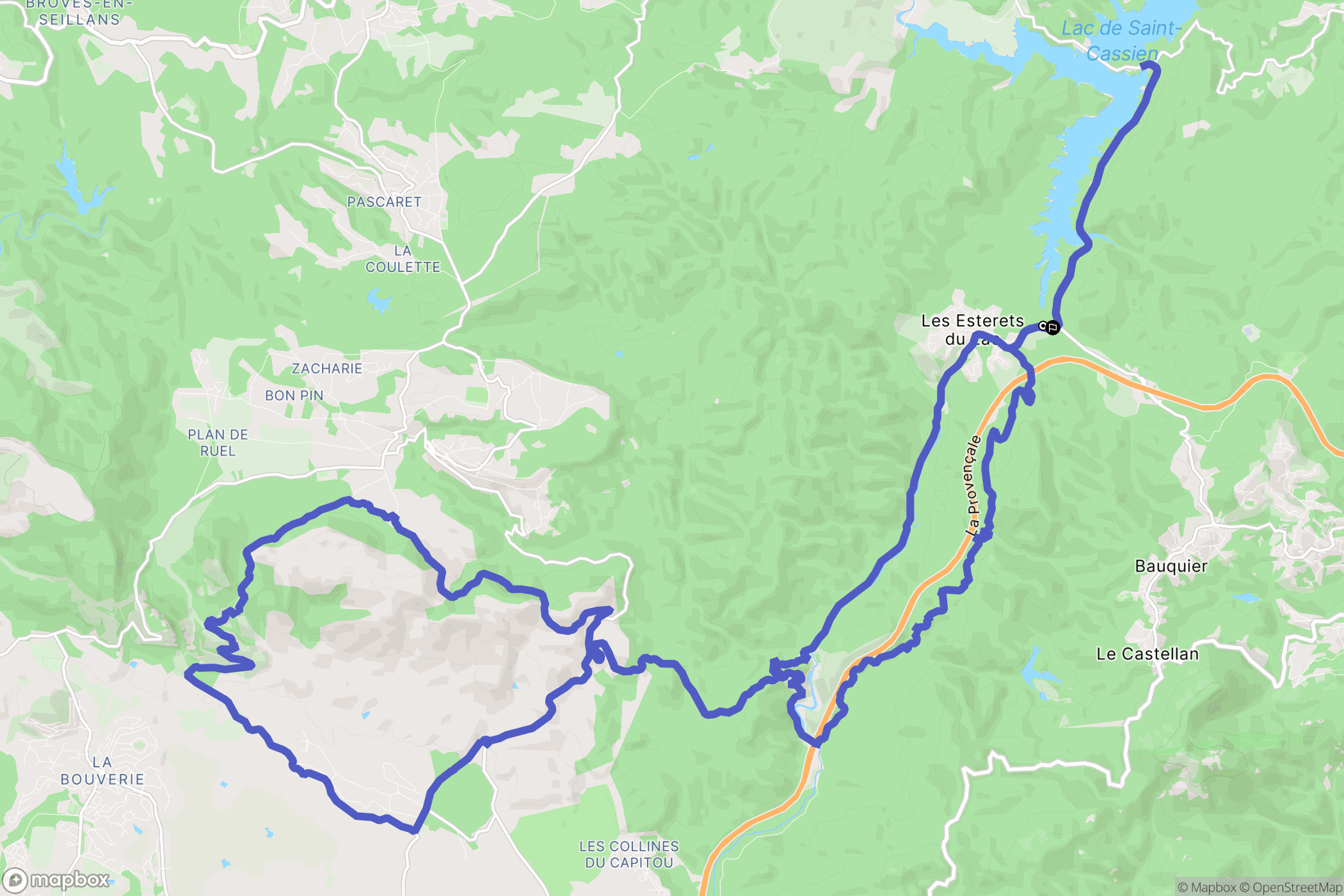 Les Adrets-de-l'Estérel : carte du parcours de randonnée - France