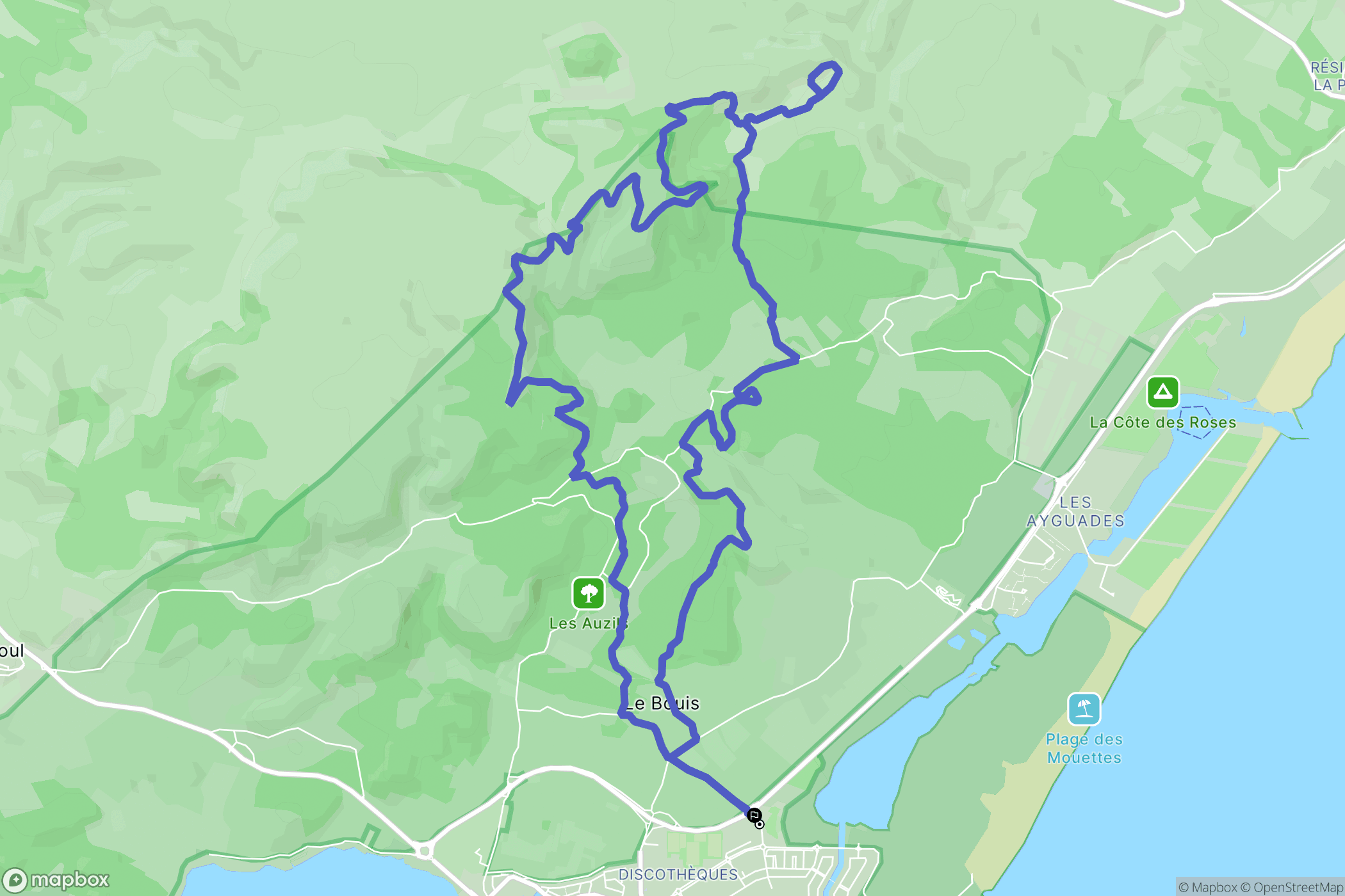 Gruissan : carte du parcours de randonnée - France