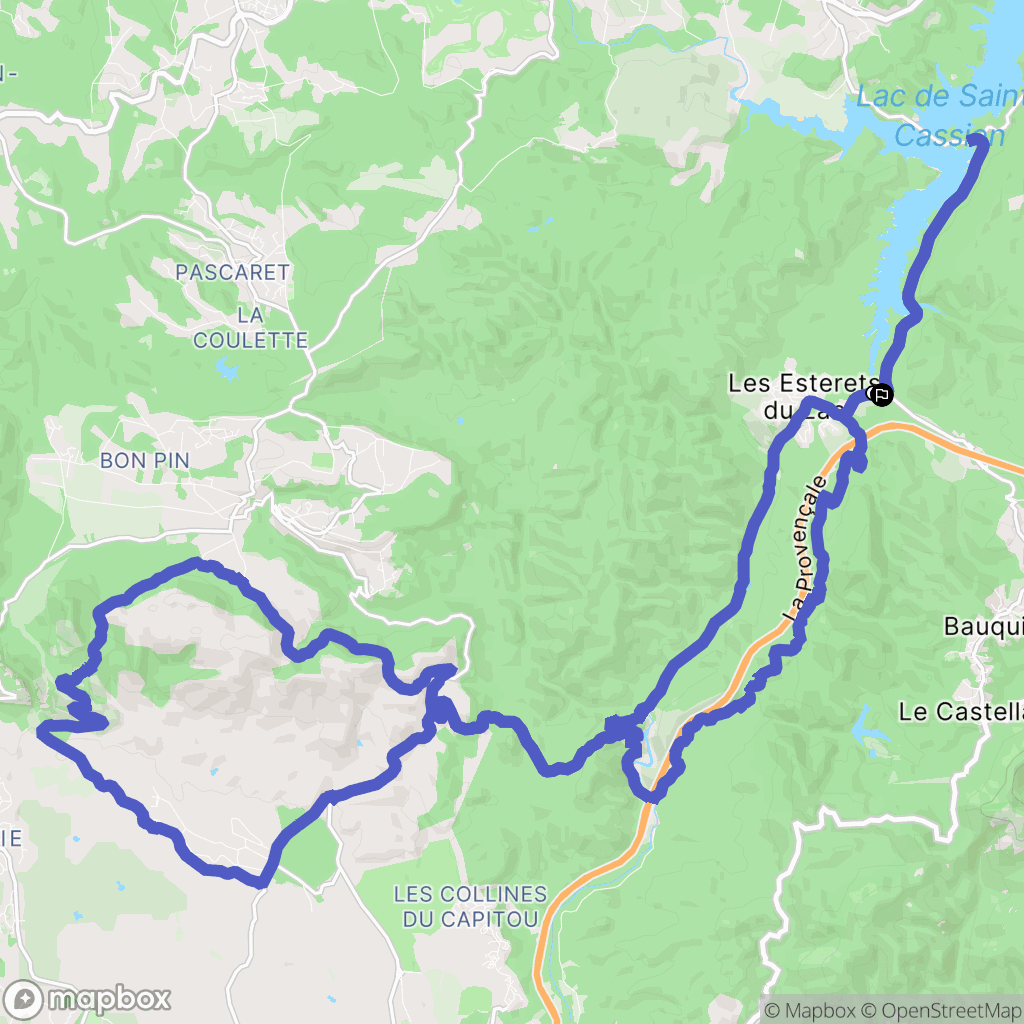 Les Adrets-de-l'Estérel : carte du parcours de randonnée - France