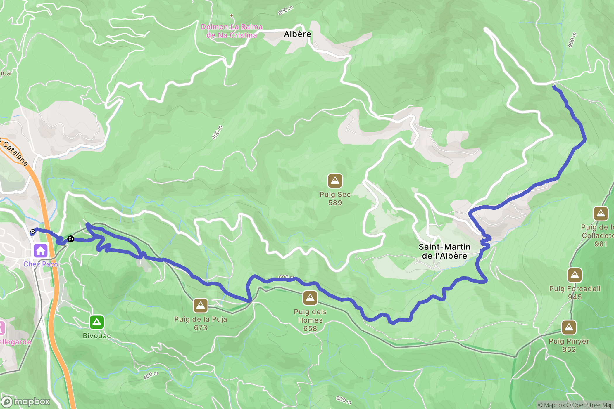 Le Perthus : carte du parcours de randonnée - France