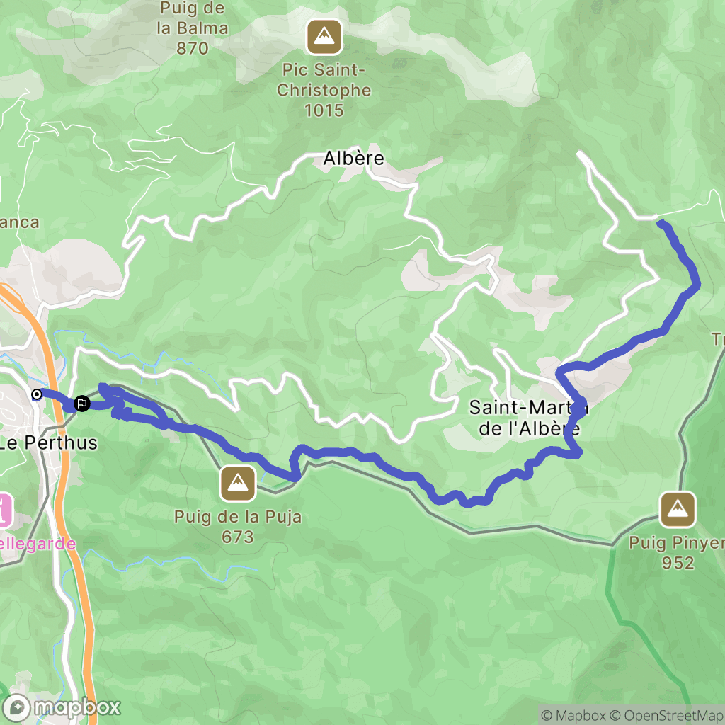 Le Perthus : carte du parcours de randonnée - France