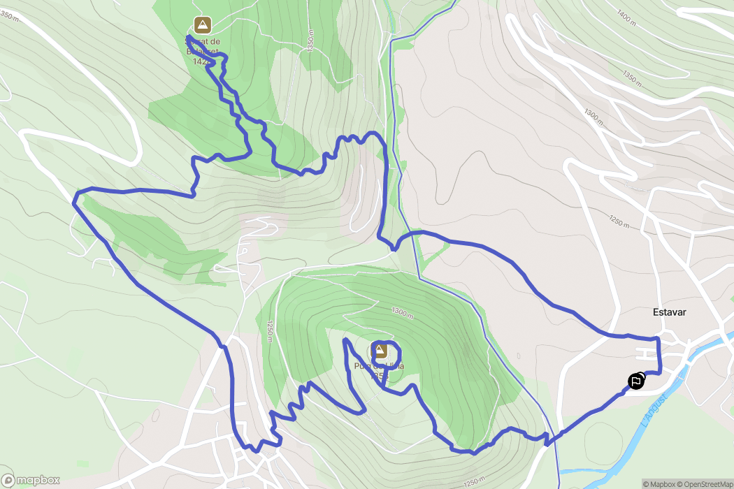 Estavar : carte du parcours de randonnée - France