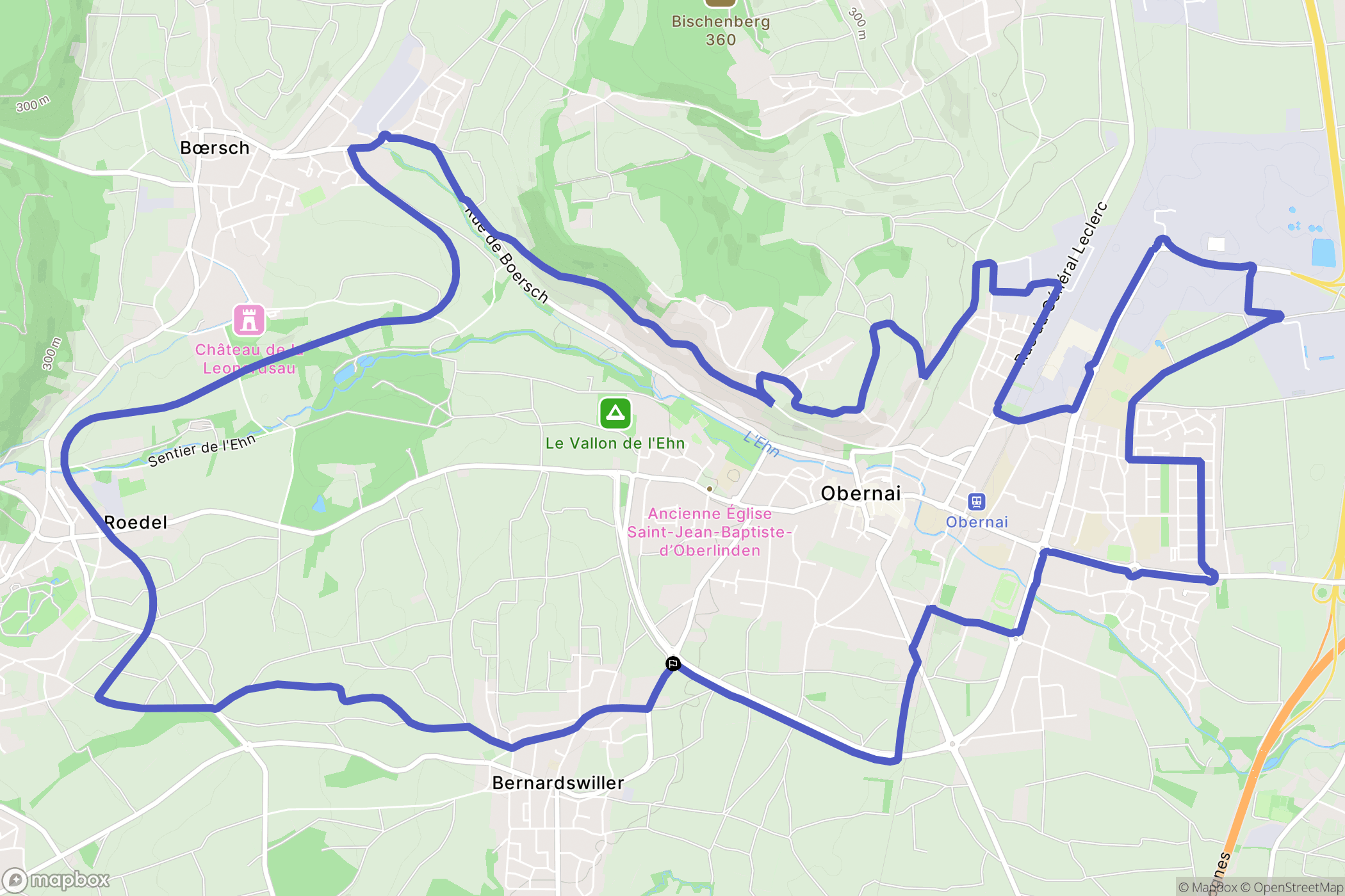 Bernardswiller : carte du parcours de randonnée - France