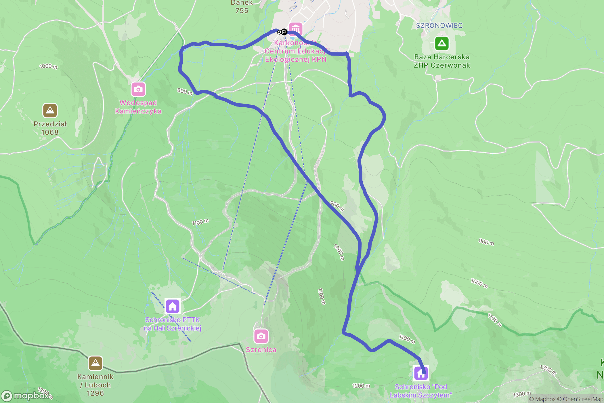 Szklarska Poręba: mapa trasy - Poland