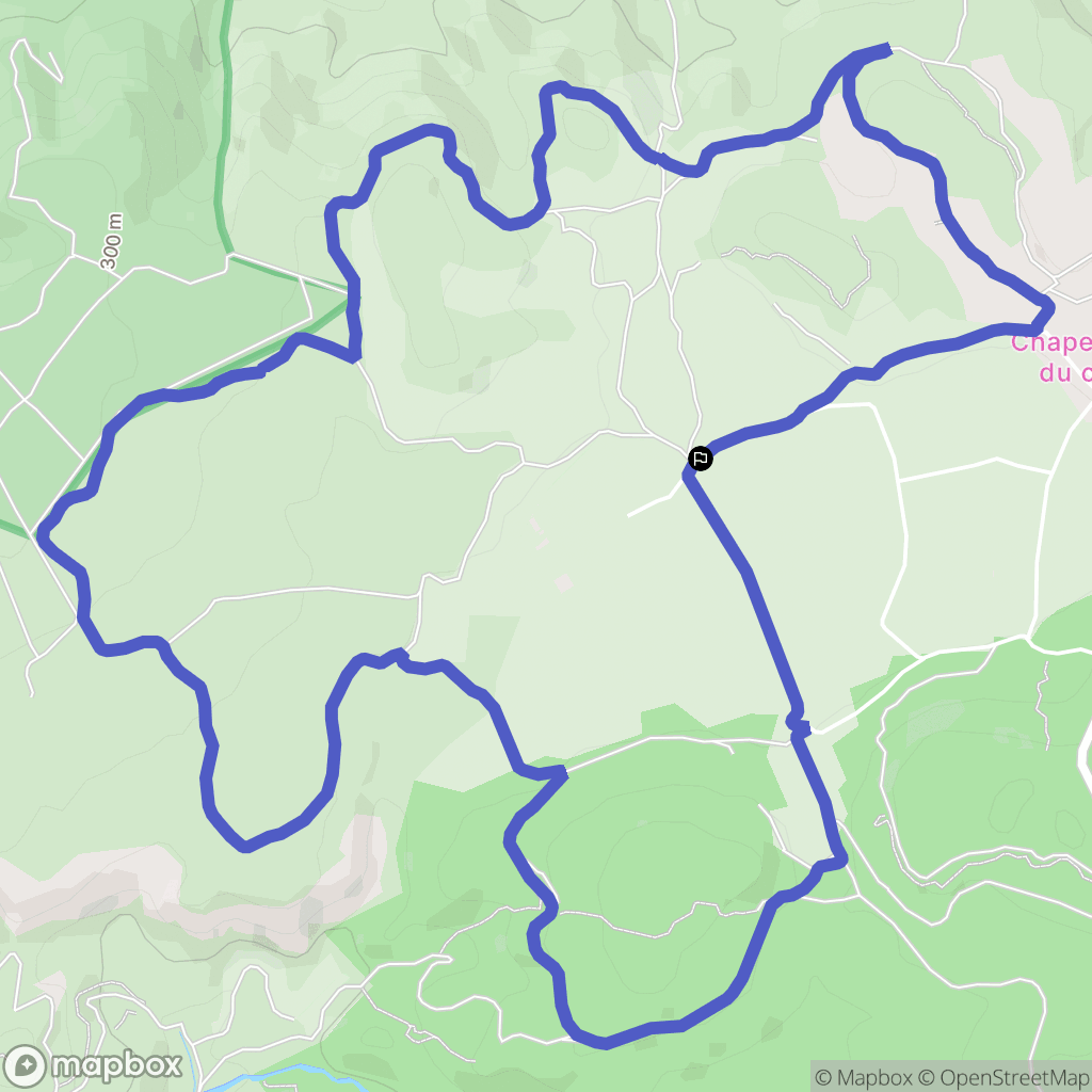 Aurons : carte du parcours de randonnée - France