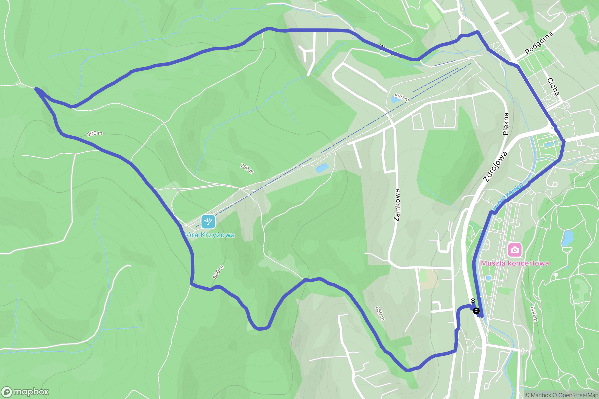 Krynica-Zdrój: mapa trasy - Poland