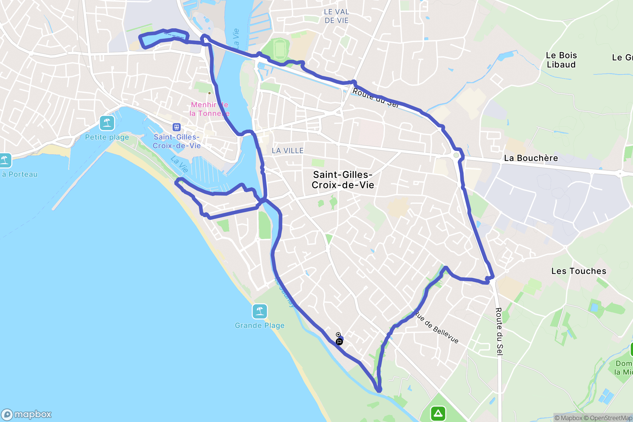 Saint-Gilles-Croix-de-Vie : carte du parcours de randonnée - France