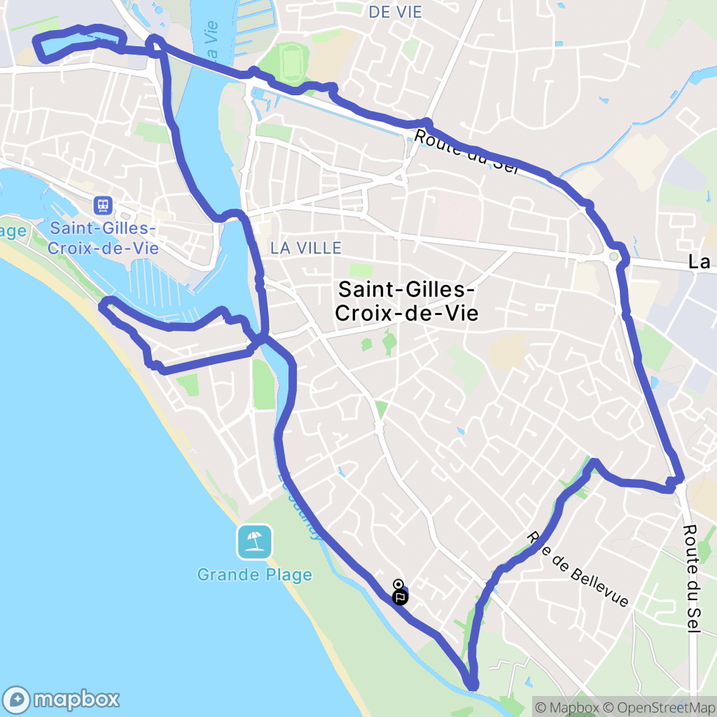 Saint-Gilles-Croix-de-Vie : carte du parcours de randonnée - France