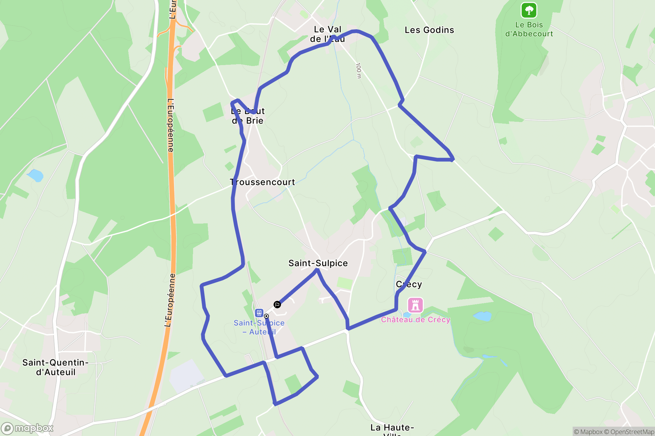 Saint-Sulpice : carte du parcours de randonnée - France