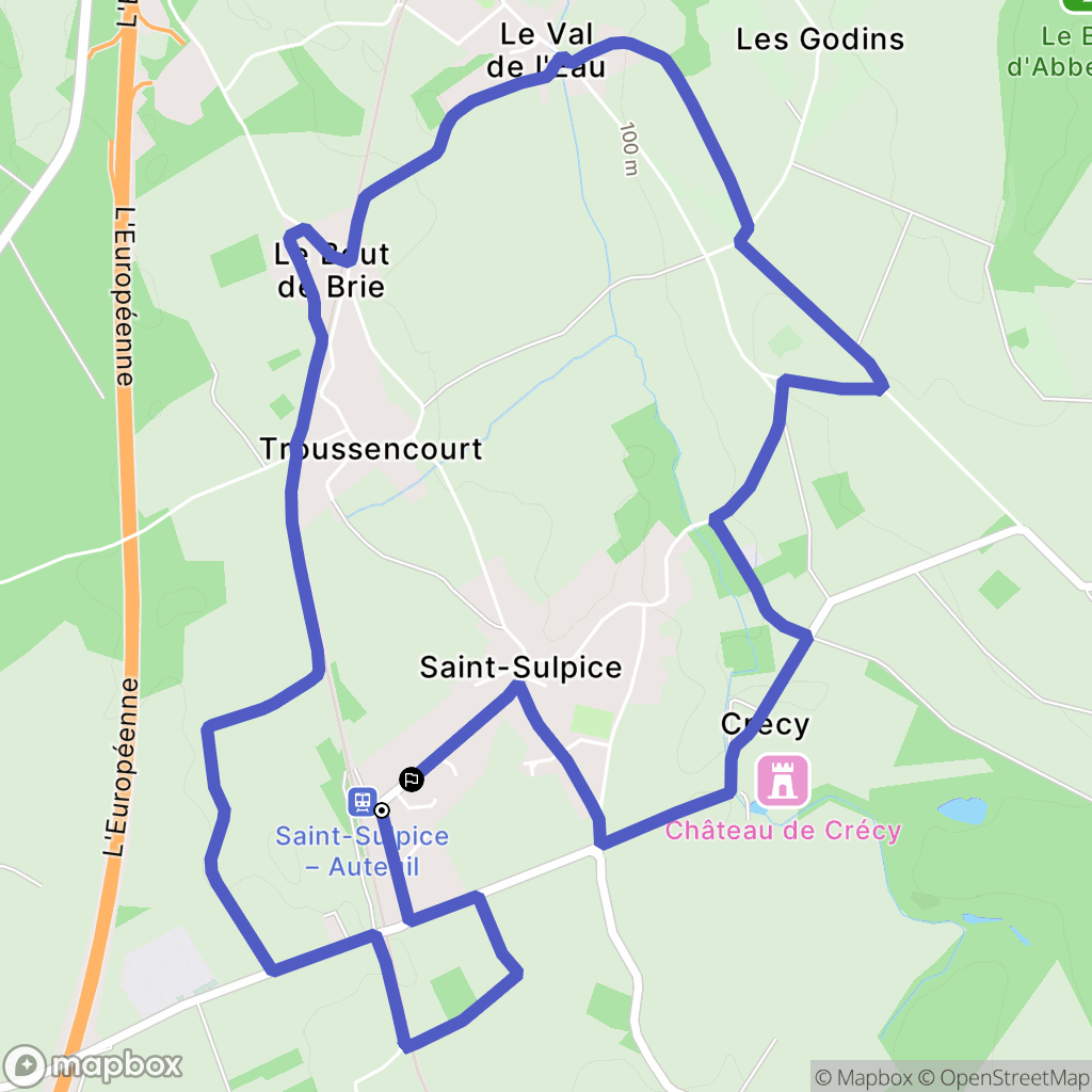 Saint-Sulpice : carte du parcours de randonnée - France
