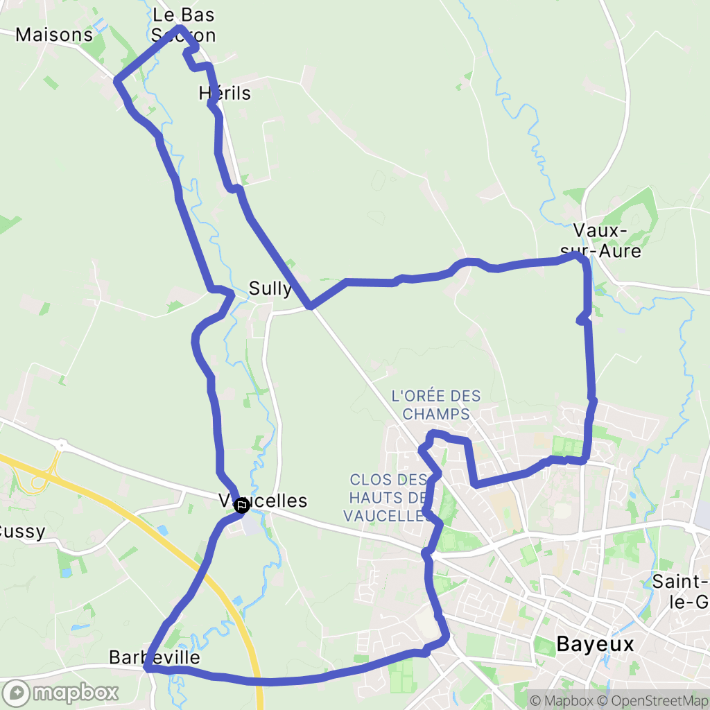 Vaucelles : carte du parcours de randonnée - France
