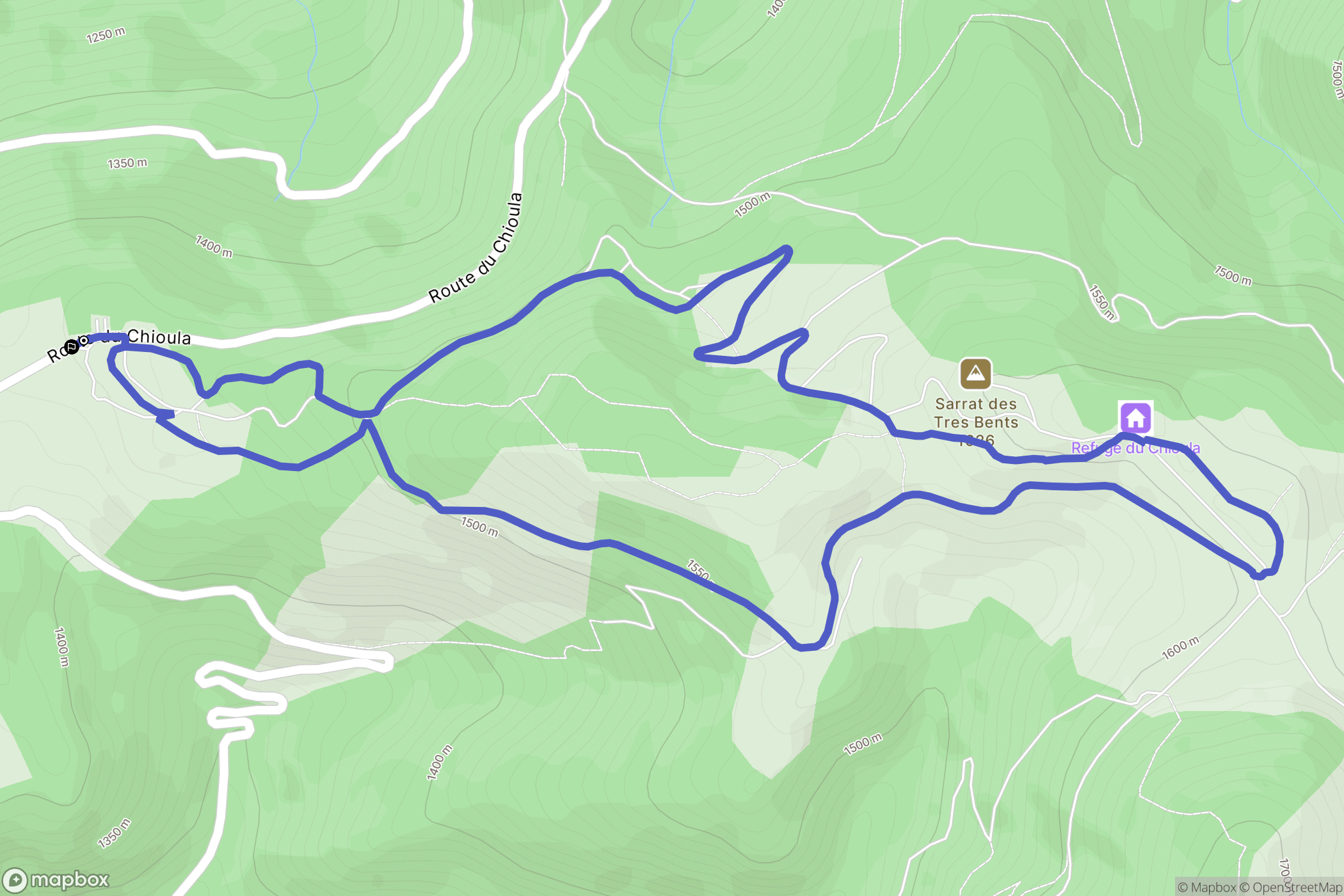 Ignaux : carte du parcours de randonnée - France