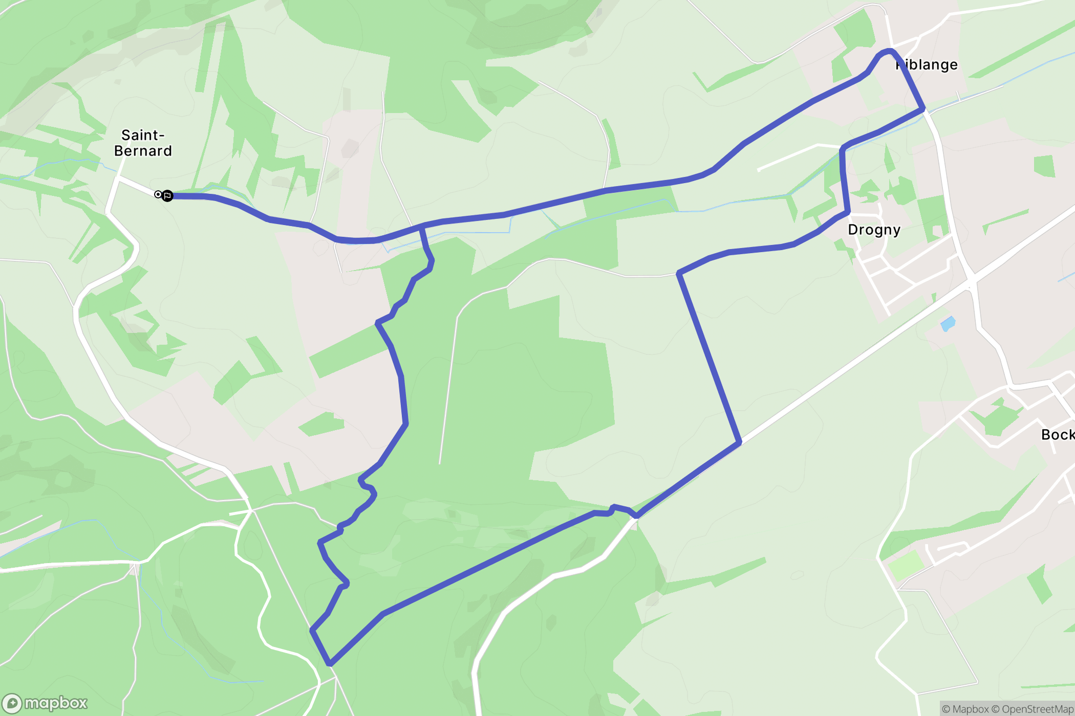 Piblange : carte du parcours de randonnée - France