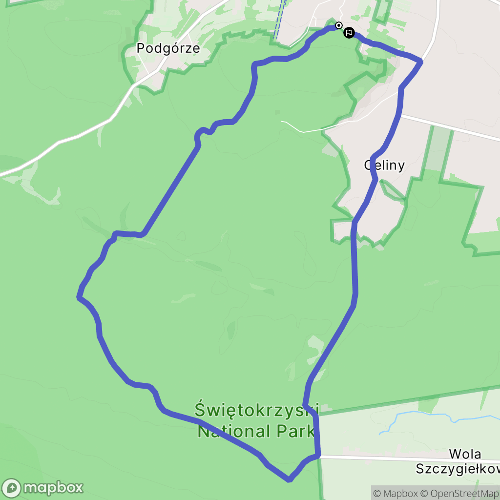 Celiny-Podgórze: mapa trasy - Poland