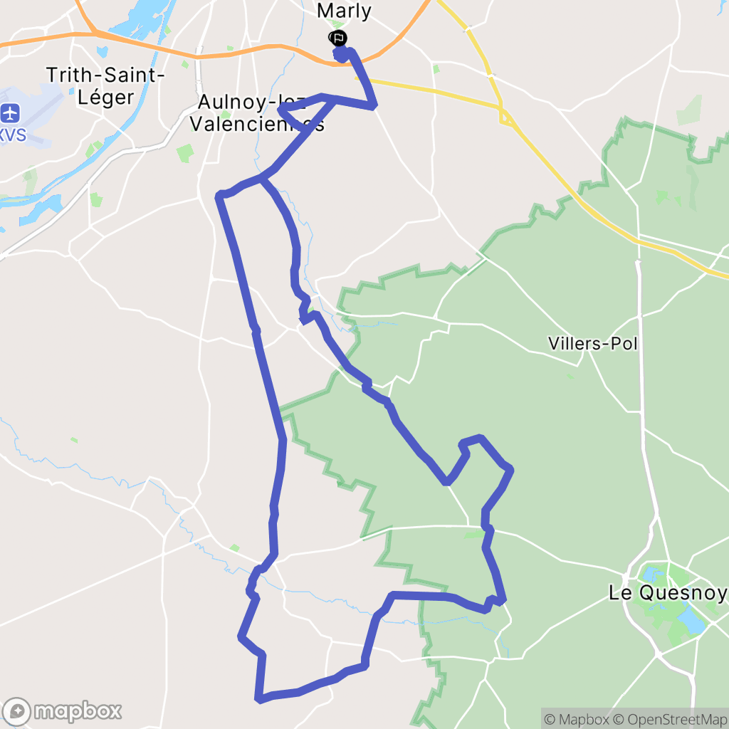 Marly : carte du parcours de randonnée - France