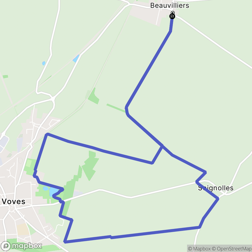 Beauvilliers : carte du parcours de randonnée - France