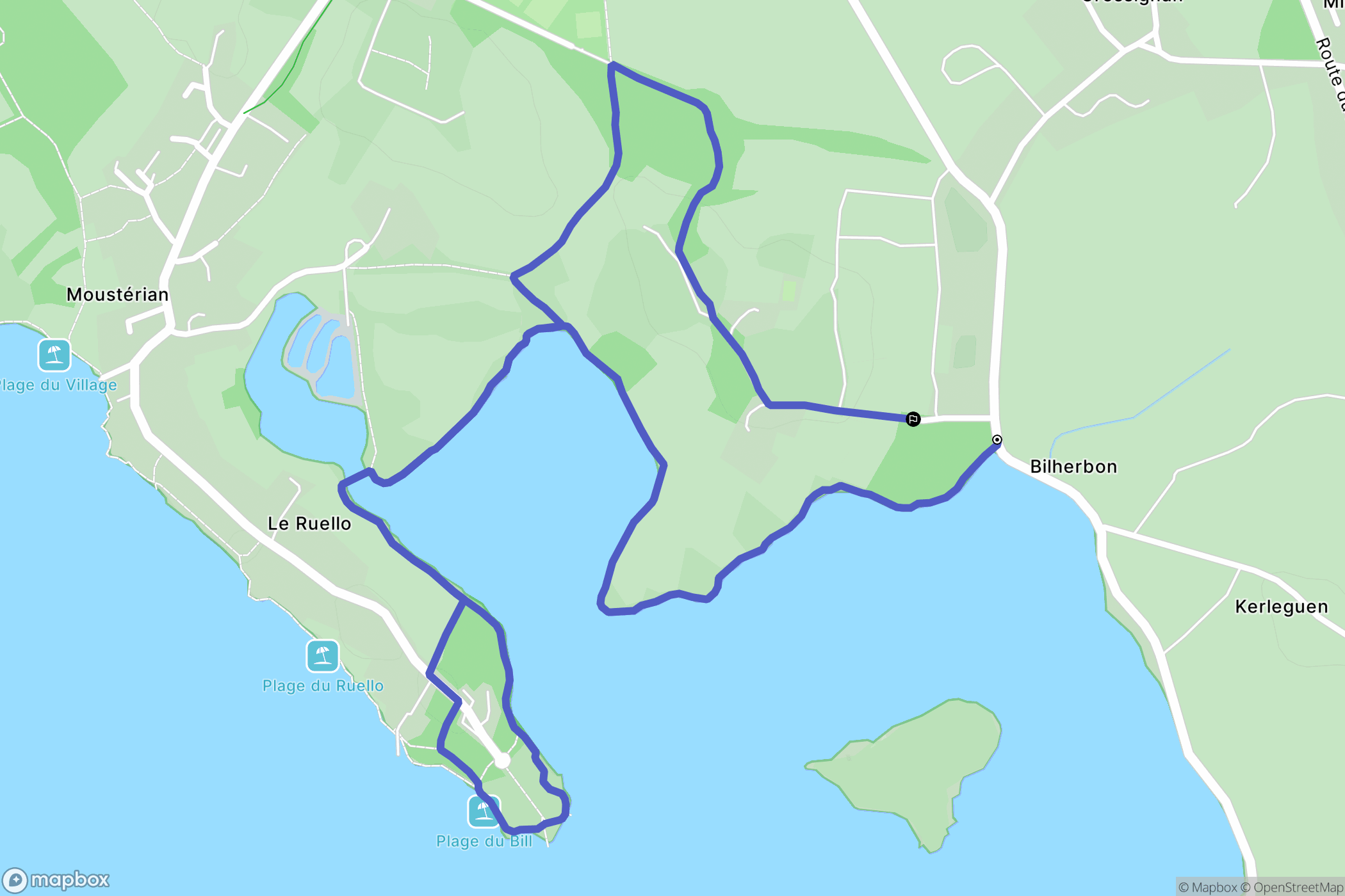 Séné : carte du parcours de randonnée - France