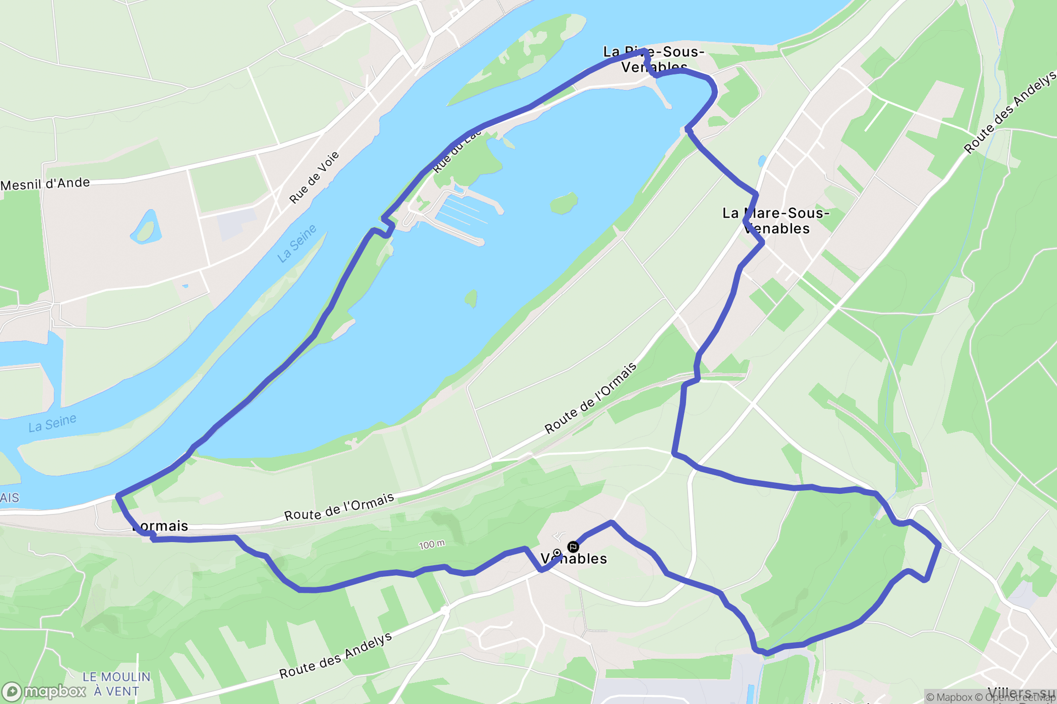 Les Trois Lacs : carte du parcours de randonnée - France