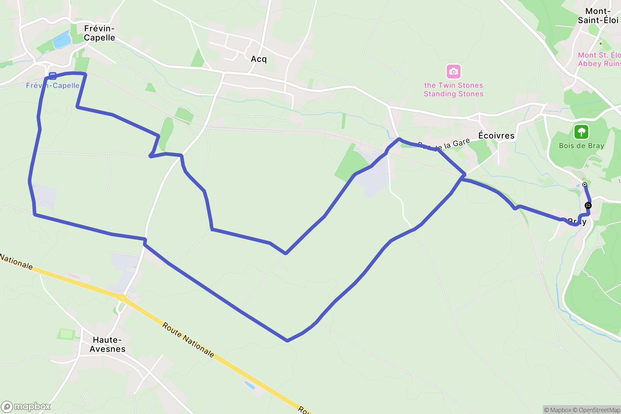 Mont-Saint-Éloi : carte du parcours de randonnée - France